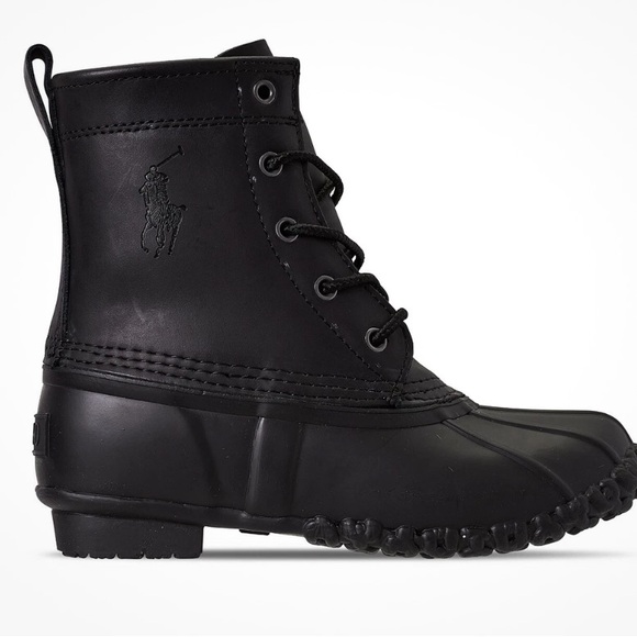 Polo Ralph Lauren Boys Ewan Duck Boots Black Size 4